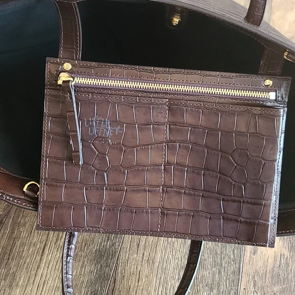 Little Liffner Tulip Croc Embossed Leather Tote - Picture 8 of 12